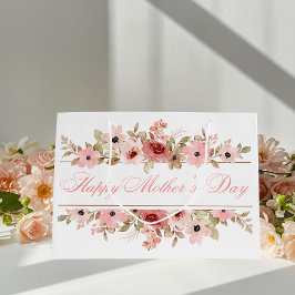 Elegant Pink Watercolor Flower Gift Bag ラージペーパーバッグ