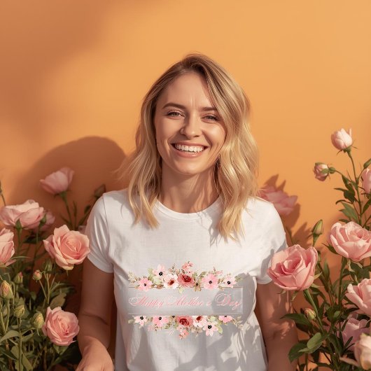 Elegant Pink Watercolor Flower T-Shirt Tシャツ