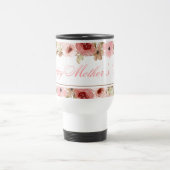 Elegant Pink Watercolor Flower Travel Mug トラベルマグ (中央)