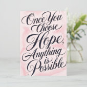 Elegant Pink Watercolor Hope & Possibility Inspira 招待状 (スタンド正面)