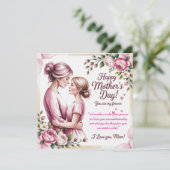 Elegant Pink Watercolor Mother’s Day Card  招待状 (スタンド正面)