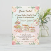 Elegant Pink Watercolor Mother's Day Tea Party 招待状 (スタンド正面)