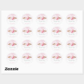 Elegant Pink Watercolor Rolling Pin Thank You ラウンドシール (シート)