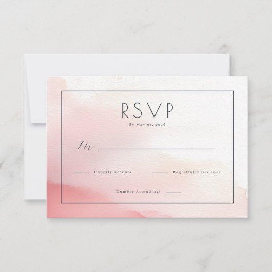 Elegant Pink Watercolor RSVP (正面)