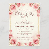 Elegant Pink Watercolor Valentine's Day Party 招待状 (正面)