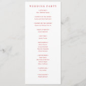Elegant Pink Wedding Ceremony Program プログラム (裏面)