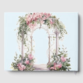 Elegant Pink Wedding Floral Guestbook ゲストブック (裏面)
