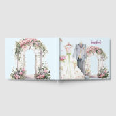 Elegant Pink Wedding Floral Guestbook ゲストブック (全面)