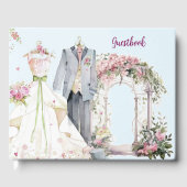 Elegant Pink Wedding Floral Guestbook ゲストブック (正面)