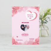 Elegant Pink Wedding invitation (スタンド正面)