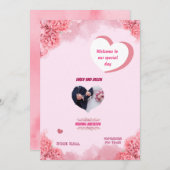 Elegant Pink Wedding invitation (正面/裏面)