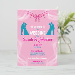Elegant Pink Wedding Invitation 招待状