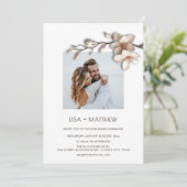 Elegant Pink White 3D Roses Wedding 招待状 (スタンド正面)