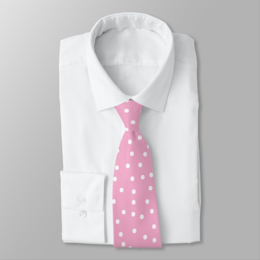 Elegant Pink White Dots Pattern Groom Gift   ネクタイ (タイ)