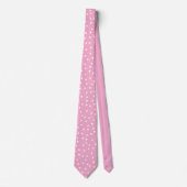 Elegant Pink White Dots Pattern Groom Gift   ネクタイ (正面)