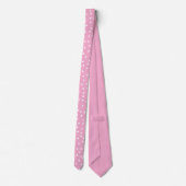 Elegant Pink White Dots Pattern Groom Gift   ネクタイ (裏面)