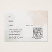 Elegant Pink White Floral A Gift For You  (裏面)