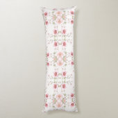 Elegant Pink White Floral Body Pillow ボディピロー (裏面 (縦))