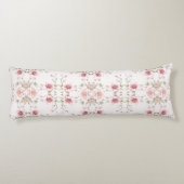 Elegant Pink White Floral Body Pillow ボディピロー (裏面)