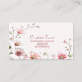 Elegant Pink White Floral Business Card 名刺 (裏面)