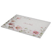 Elegant Pink White Floral Cutting Board カッティングボード (角)