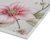 Elegant Pink White Floral Cutting Board カッティングボード (角)