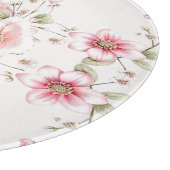 Elegant Pink White Floral Cutting Board カッティングボード (角)