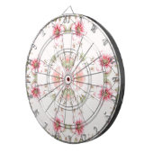 Elegant Pink White Floral Dartboard ダーツボード (正面右)