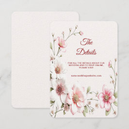 Elegant Pink White Floral Detail Enclosure Card エンクロージャーカード