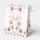 Elegant Pink White Floral Favor Box フェイバーボックス (裏面サイド)