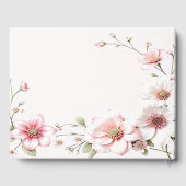 Elegant Pink White Floral Guest Book ゲストブック (裏面)