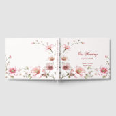 Elegant Pink White Floral Guest Book ゲストブック (全面)