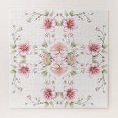 Elegant Pink White Floral Jigsaw Puzzle ジグソーパズル (横)