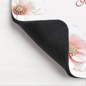 Elegant Pink White Floral Mousepad マウスパッド (コーナー)