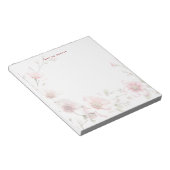 Elegant Pink White Floral Notepad ノートパッド (アングル)