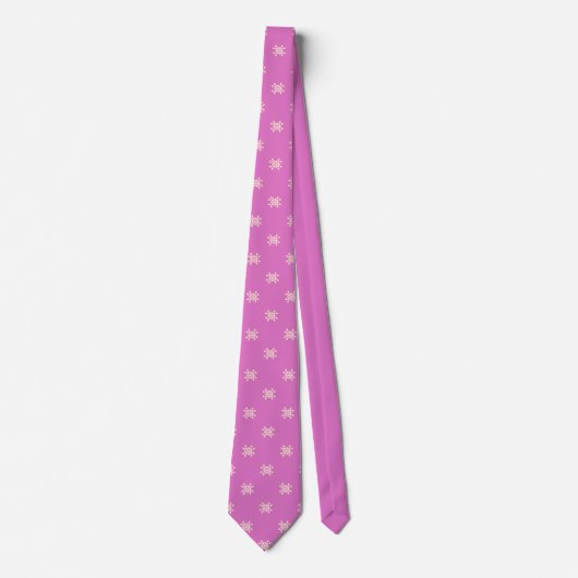 Elegant Pink White Floral Pattern Groom Gift   ネクタイ (正面)