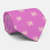 Elegant Pink White Floral Pattern Groom Gift   ネクタイ (ロール)