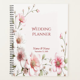 Elegant Pink White Floral Planner プランナー手帳