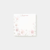 Elegant Pink White Floral Post it Notes ポストイット (正面)