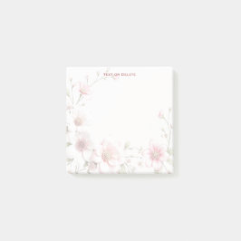 Elegant Pink White Floral Post it Notes ポストイット
