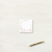 Elegant Pink White Floral Post it Notes ポストイット (デスク上)