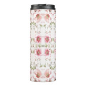 Elegant Pink White Floral Thermal Tumbler タンブラー (裏面)