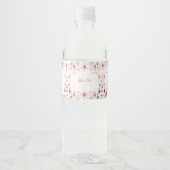 Elegant Pink White Floral Water Bottle Label ペットボトルラベル (正面)
