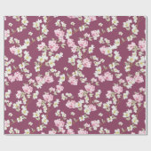 Elegant Pink & White Floral Wrapping Paper ラッピングペーパー (フラット)