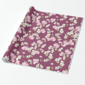 Elegant Pink & White Floral Wrapping Paper ラッピングペーパー (アンロールド)