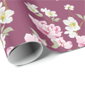 Elegant Pink & White Floral Wrapping Paper ラッピングペーパー (ロールコーナー)