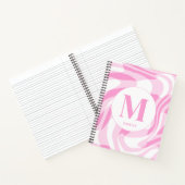 Elegant pink white personalized name ノートブック (内部)