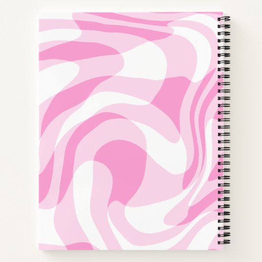 Elegant pink white personalized name ノートブック (裏面)