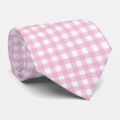 Elegant Pink &white plaid wedding Groom Gift   ネクタイ (ロール)
