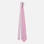 Elegant Pink &white plaid wedding Groom Gift   ネクタイ (裏面)
